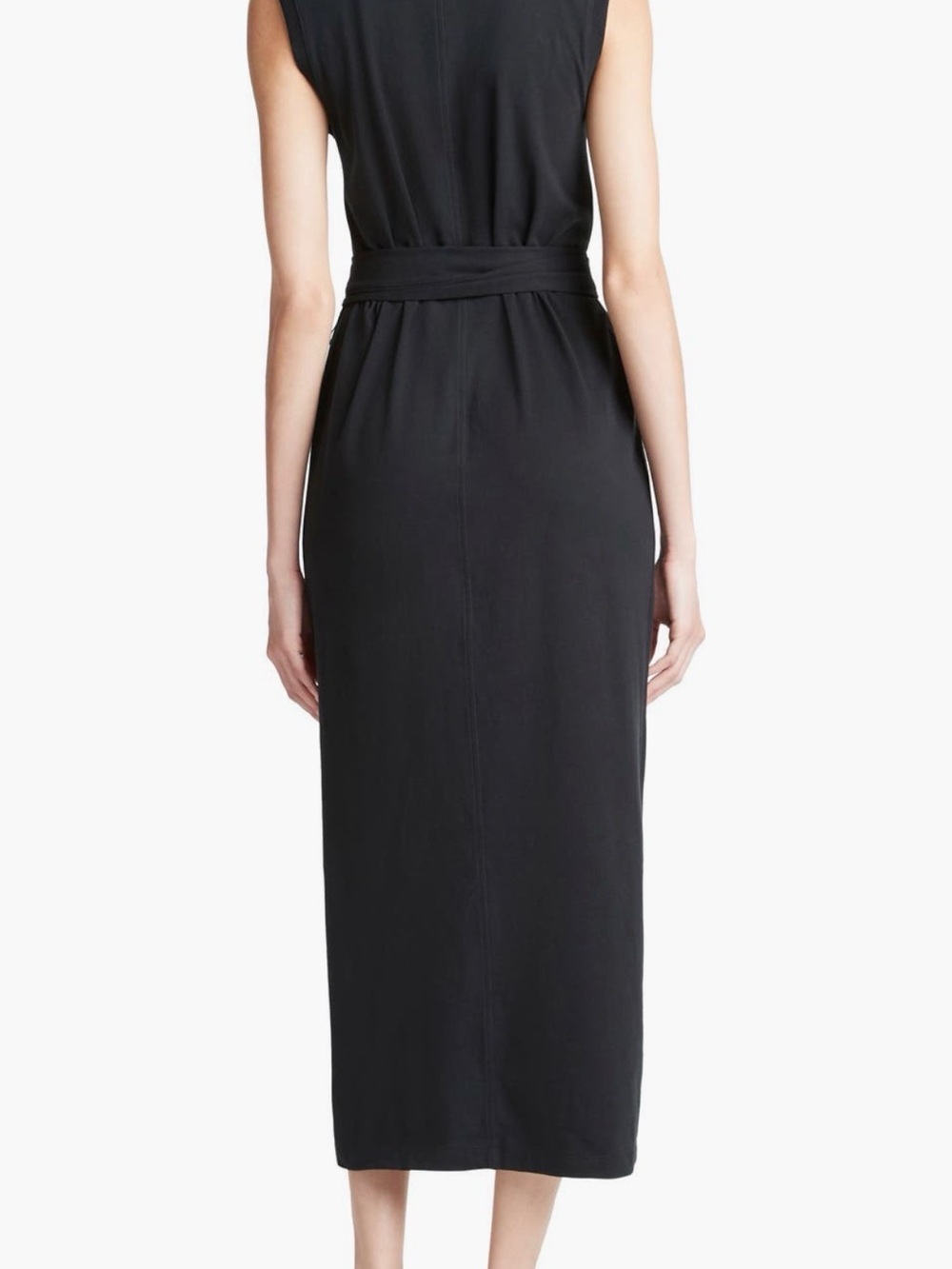 NWT Vince Black Sleeveless Wrap-Tie Maxi Dress Sz M - Picture 4 of 6